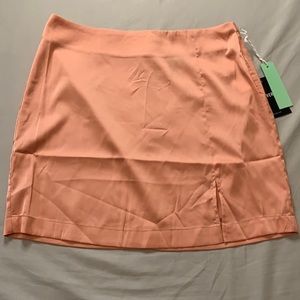 Pink Satin skirt with slit on side